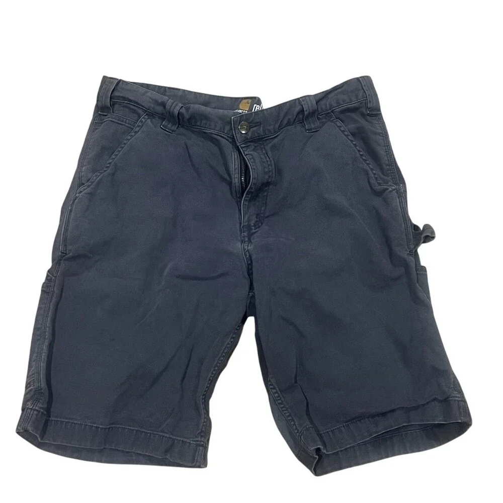 Carhartt Men's Utility Carpenter Work Shorts Navy Blue Relaxed Fit Size 38